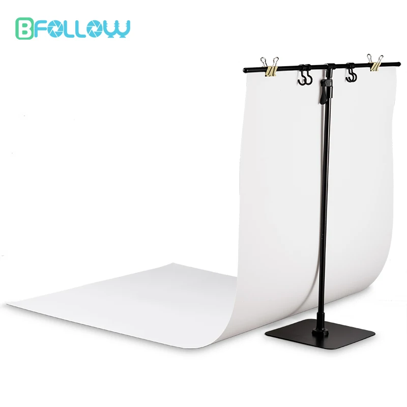 Bfollow-t Shape Backdrop Stand com Kit de Pvc Backdrop Fotografia Desktop Photo Shooting Props Studio Set