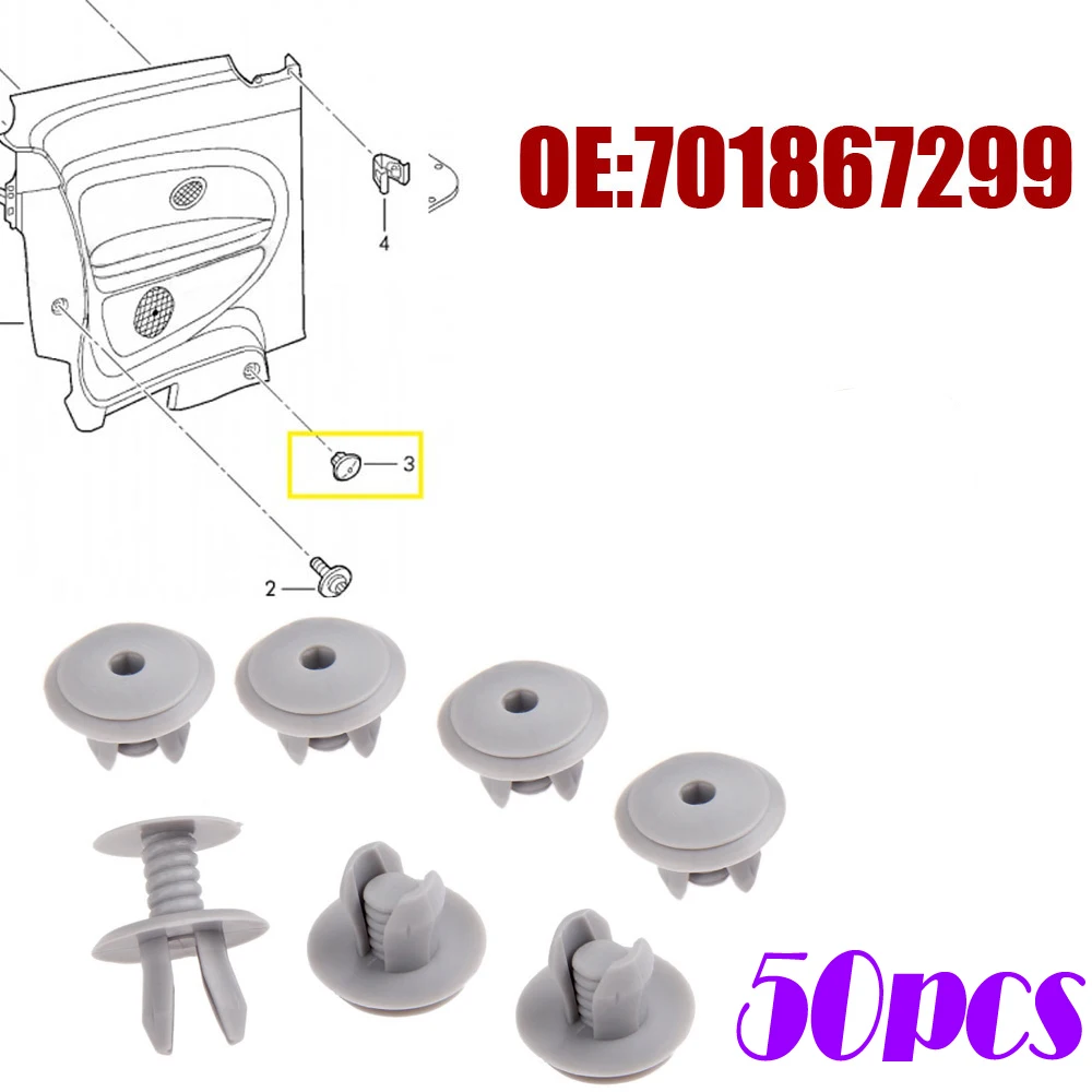 50 Pz Car Trunk Fodera Fermo Car Trim Panel Lining Clips Accessori Interni Auto Per Vw Volkswagen T4 T5 Transporter Eurovan