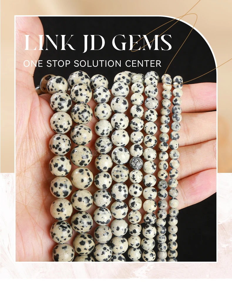 4 6 8 10 mm natürliche Dalmatiner-Jaspis-Perlen, rund, lose Distanzperlen für Schmuckherstellung, DIY-Halskette, Armband, Zubehör – Detail 1