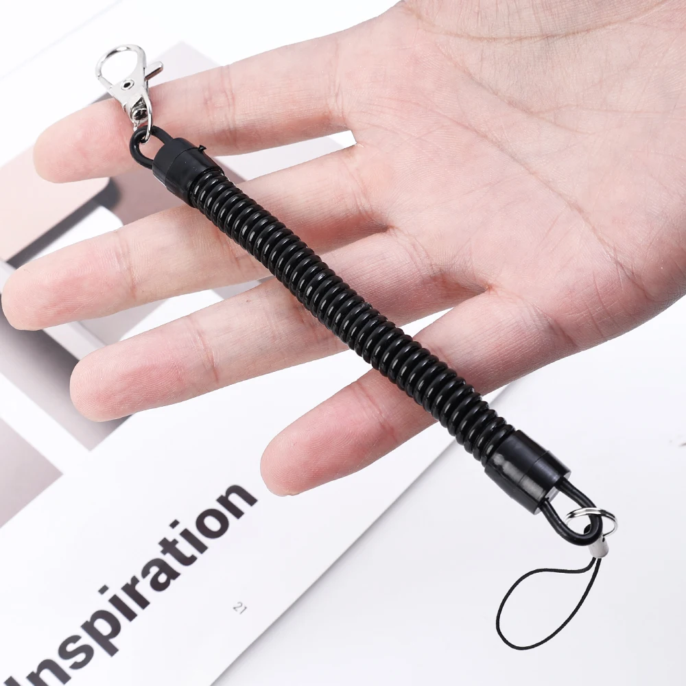 Telescopic Anti-theft Spring Lanyard Gasket Phone Safety Tether with Card Universal Phone Charm String Smartphone Straps