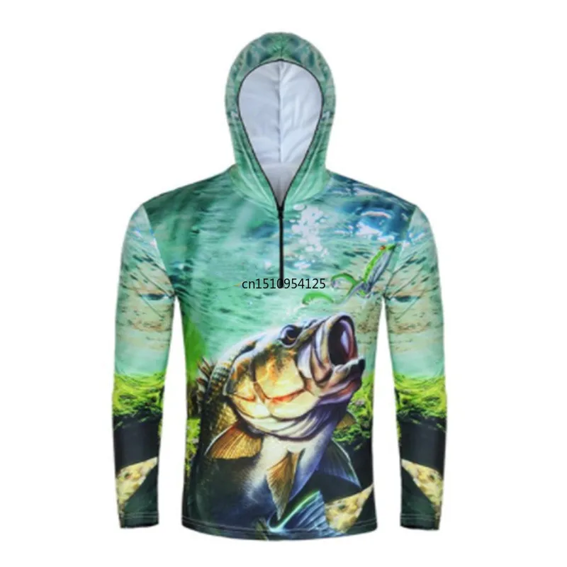 

Long Sleeve Fishing Jersey Lightweight New Style Men Fishing Clothes Quick Dry Sun Protection Fishing Shirts Hoodies With Zipper