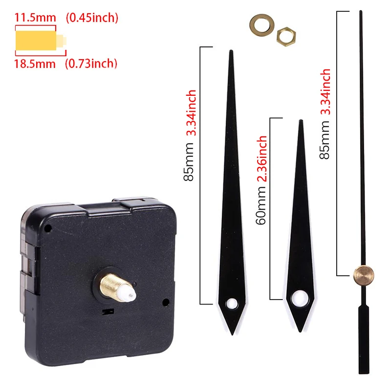 Clock Mechanism Silent Quartz Movement Machine Wall Hands Pointer Set Clockwork Table Long Shaft DIY Watches Repair Parts clock mechanism