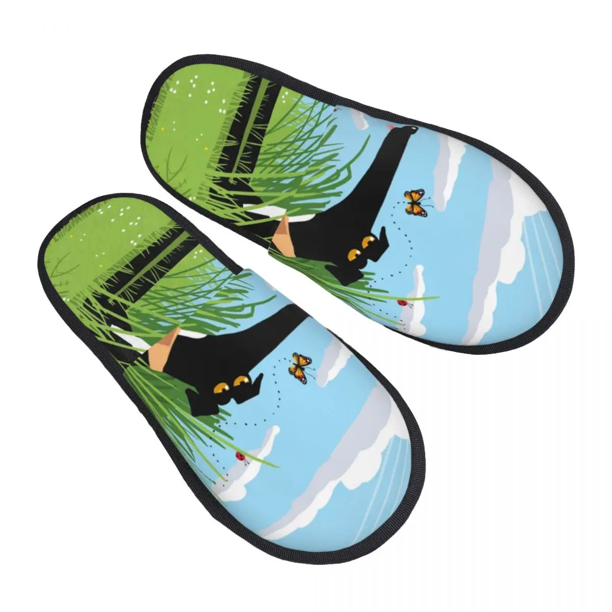 

Greyhound Whippet Dog Guest Slippers for Bathroom Women Custom Print Cartoon Sighthound Pattern House Slipper