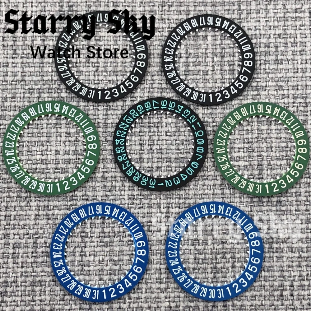 Starry Sky Luminous Date Wheel Watch Calendar Disc in White/Blue/Green/Black