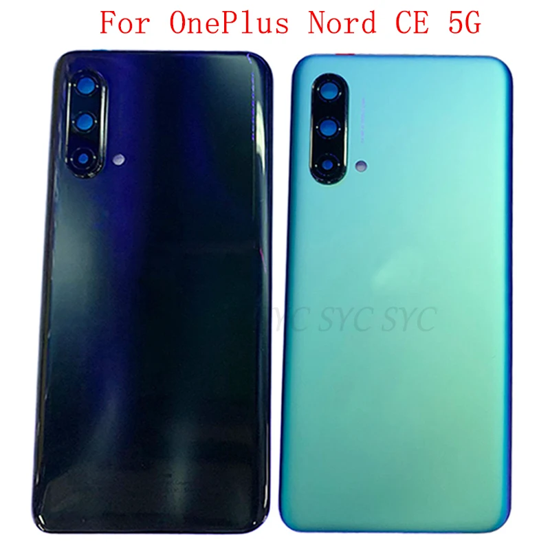 

Крышка батарейного отсека, задняя крышка для OnePlus Nord CE, задняя крышка с объективом камеры, запчасти для ремонта логотипа