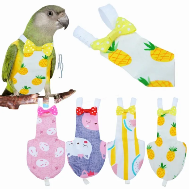

Pet Bird Clothes Diapers Parrot Clothing Washable And Reusable Bird Supplies Adjustable Elastic Design Pet Accessories