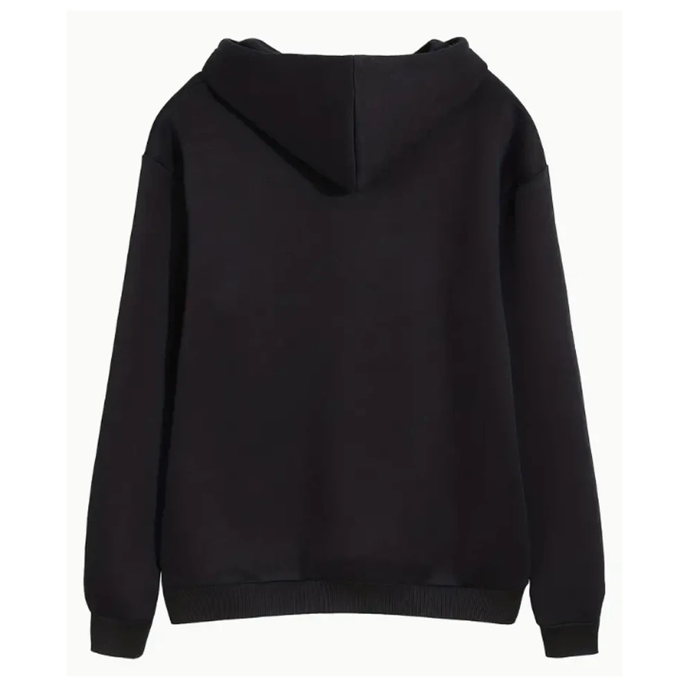 Heart Rate Print Drawstring Hoodies Casual Long Sleeve Sweat Wear Kangaroo Pocket Oversized Sweatshirt Women's Clothing