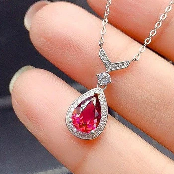 Red Cubic Zirconia Pendant Necklace - XL840