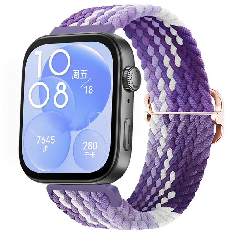 Nylon Braided Loop Strap - Adjustable Elastic Wristband for Smartwatch  Accessories