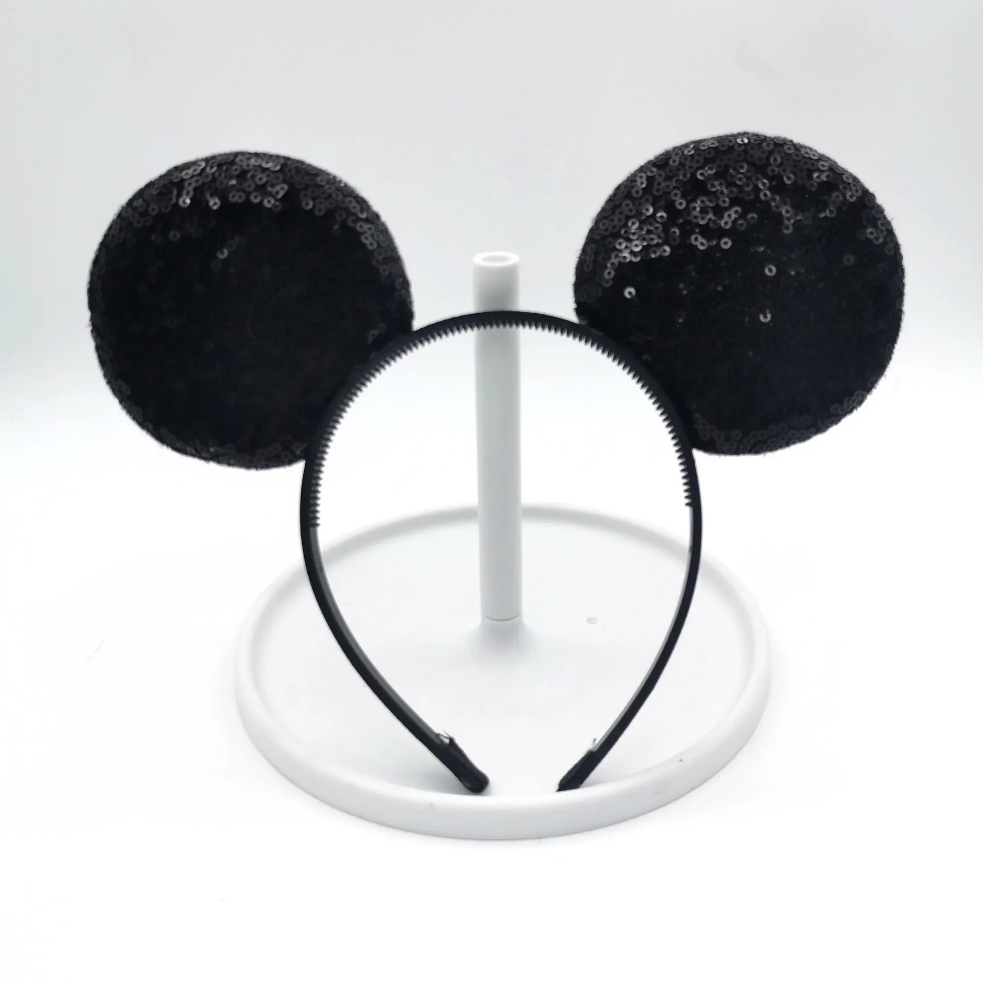 Hair Headband Accessories Disney Mickey Mouse Ear Headband Amusement Park Hair Hoop Fish Scale Sequin Mesh Party Headwear Girl Toy Birthday
