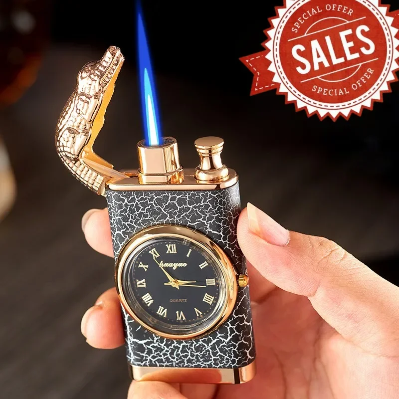 

Dual Flame Switch Alligator Head Open Flame and Windproof Direct Flame Turbo Torch Butane Gas Lighter Portable Gift for Men