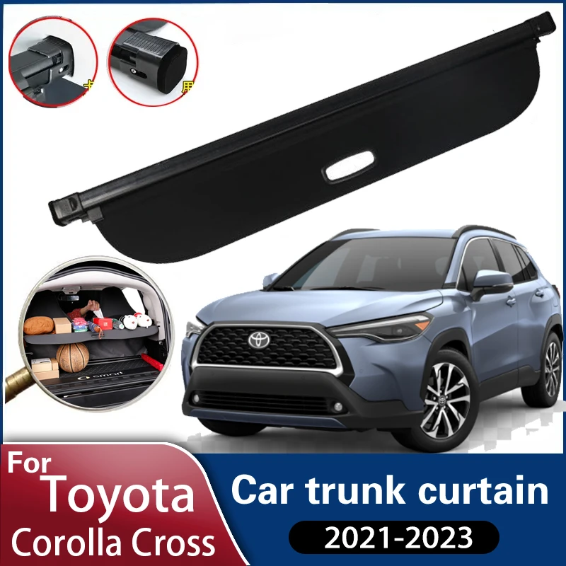 Couvercle d'étagère de colis de coffre pour Toyota Corolla Cross, 1  ensemble, supports arrière rétractables pour 2020 2021 2022, accessoires de  rideau d'espacement - AliExpress