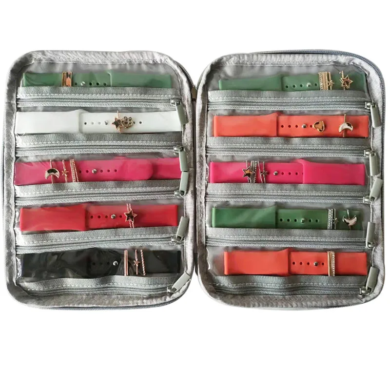 For apple Watch 7 straps pouch Black box Multifunction Watch Band Organizer Storage boxes folder Portable Travel Strap Case Bag