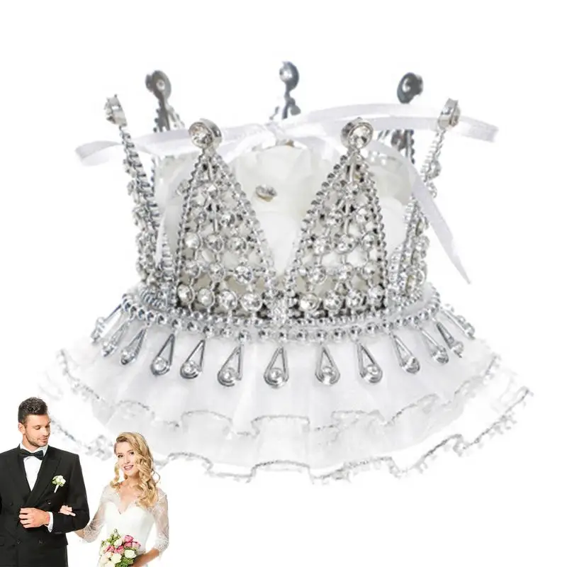 

Crown Ring Box Collectible Silver Ring Storage Holder Case Creative Mini Valentine's Day Proposal Ring Box Table Centerpiece