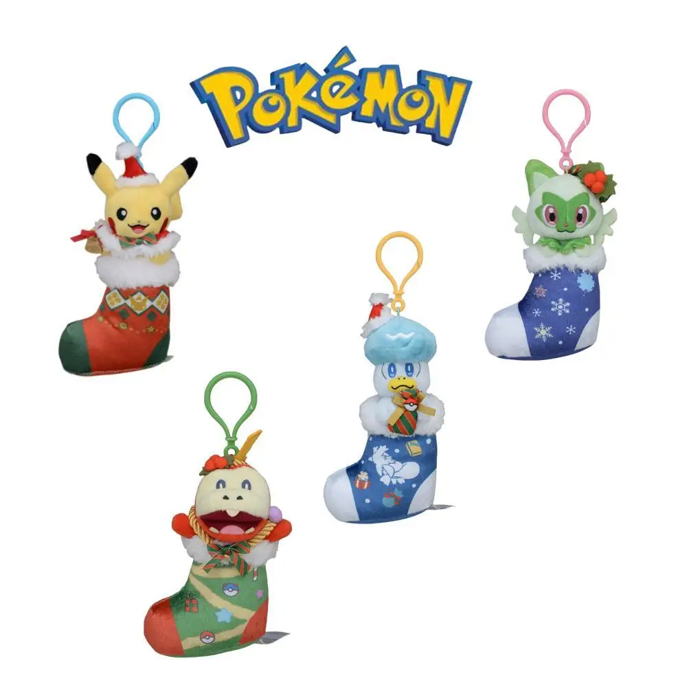

Pokémon Paddy's Christmas Market Series Plush Pendant Pikachu New Leaf Meow Dork Fire Crocodile Kids Christmas Gift