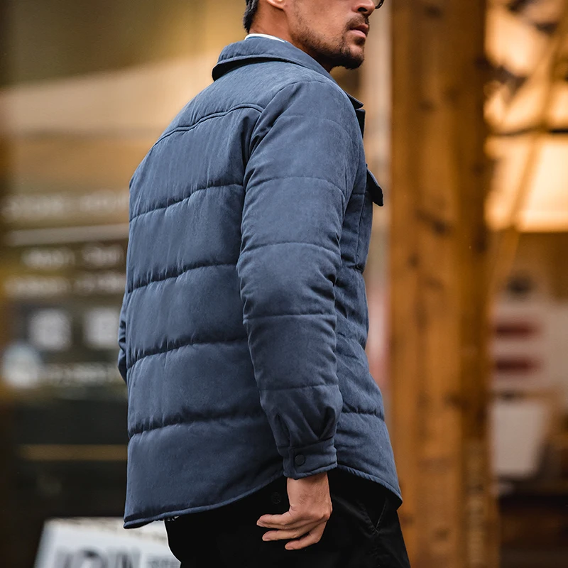 Maden Reversible Peach Pile Cotton Jacket for Men Anti-wrinkle and Warm Thickened Coat Fall and Winter Casual Multi-Pocket Parka 4