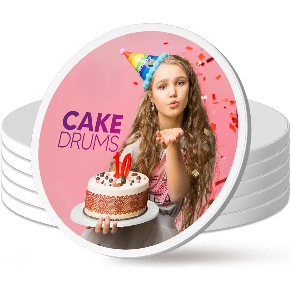 5PCS Sturdy 10 Inch Round Cake Base Boards Professional Smooth Straight Edges Corrugated Cake Boards for Minimalist Baking Tools