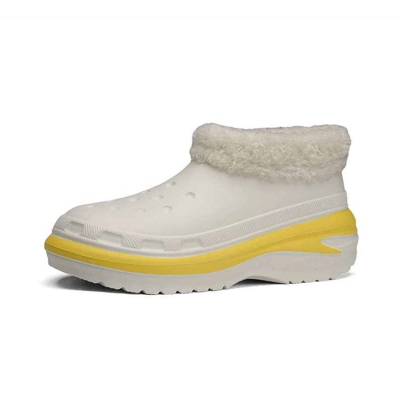 

Unisex Winter Home Cotton Shoes Slip On Keep Warm High Top Fur Slippers Lightweight Thick-Soled Clogs For Men & Women Size 36-45
