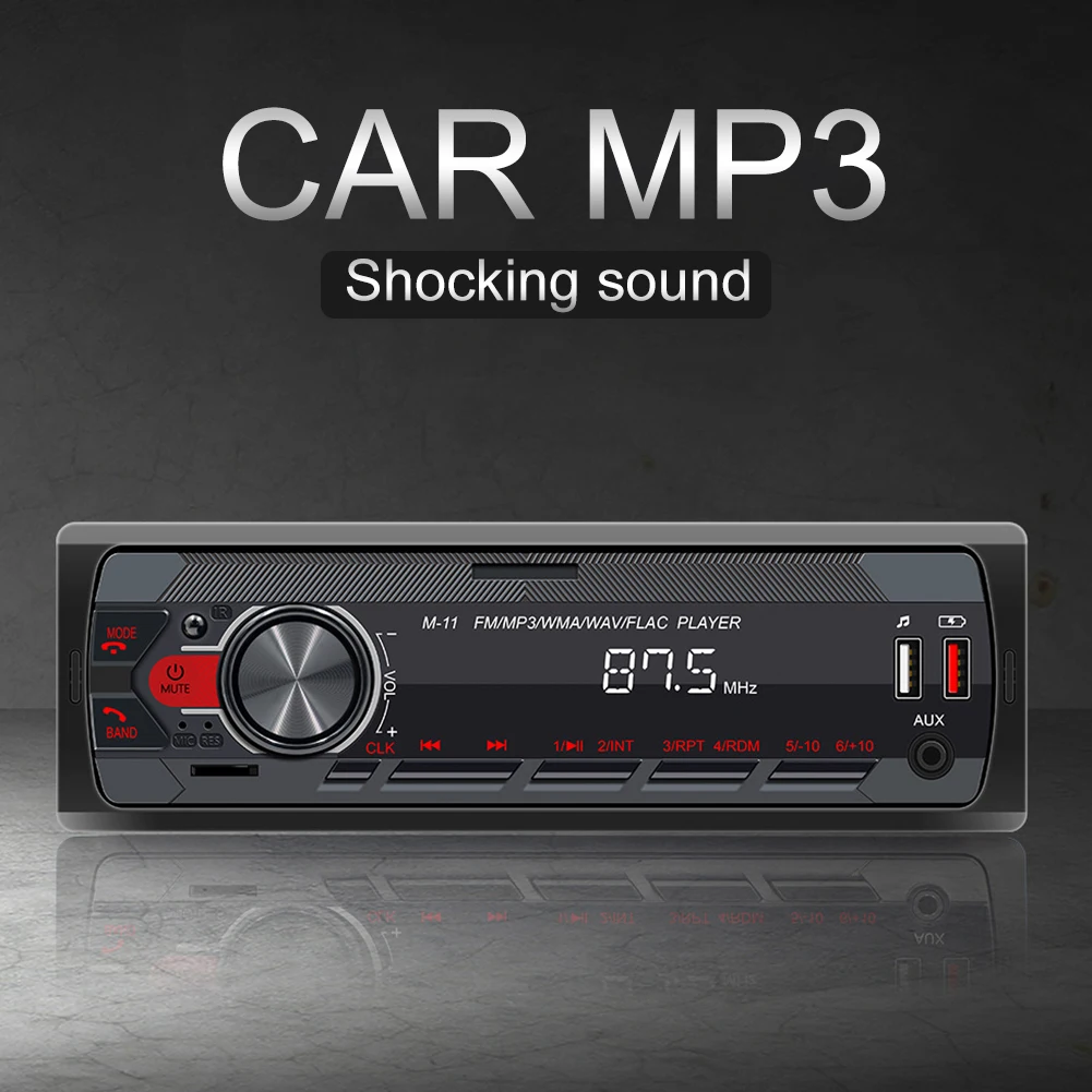 1 DIN Car Radio Stereo Player Bluetooth-Compatible AUX In Dash Digital Car MP3 Music Remote Player FM Audio Cellphone Handfree_voghion.com