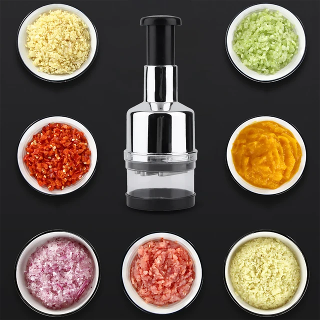 DIYOO Manual Food Processor Vegetable Meat Chopper, Portable Hand Manual  Push Garlic Grinder Mincer Onion Cutter for Veggies, Ginger, Fruits, Nuts,  Herbs 