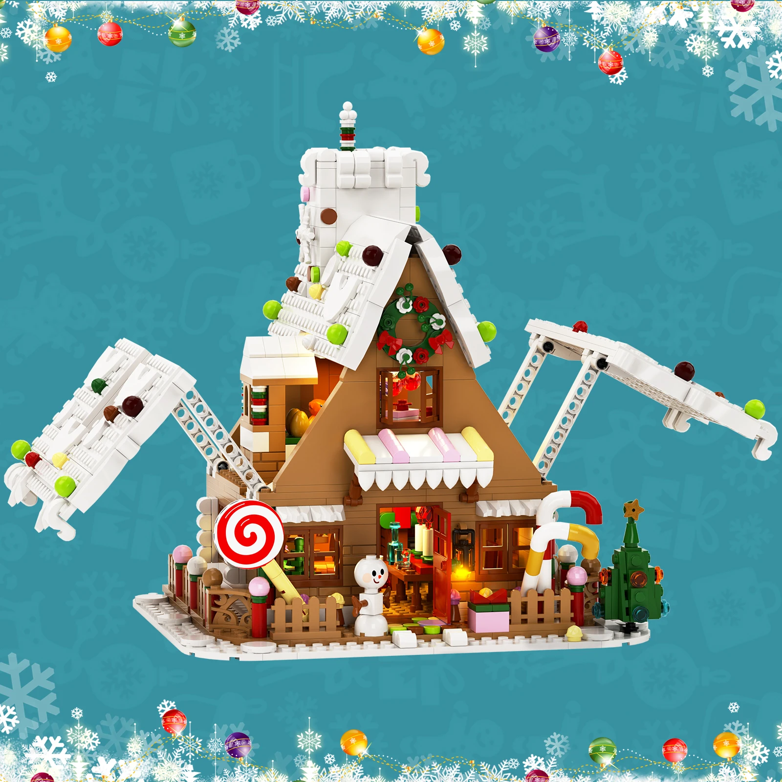 Ginger Bread Lego Christmas Gingerbread House 2022 Custom Model