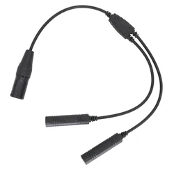 Aviation Communication Dual Plug to XLR Adapter - Black