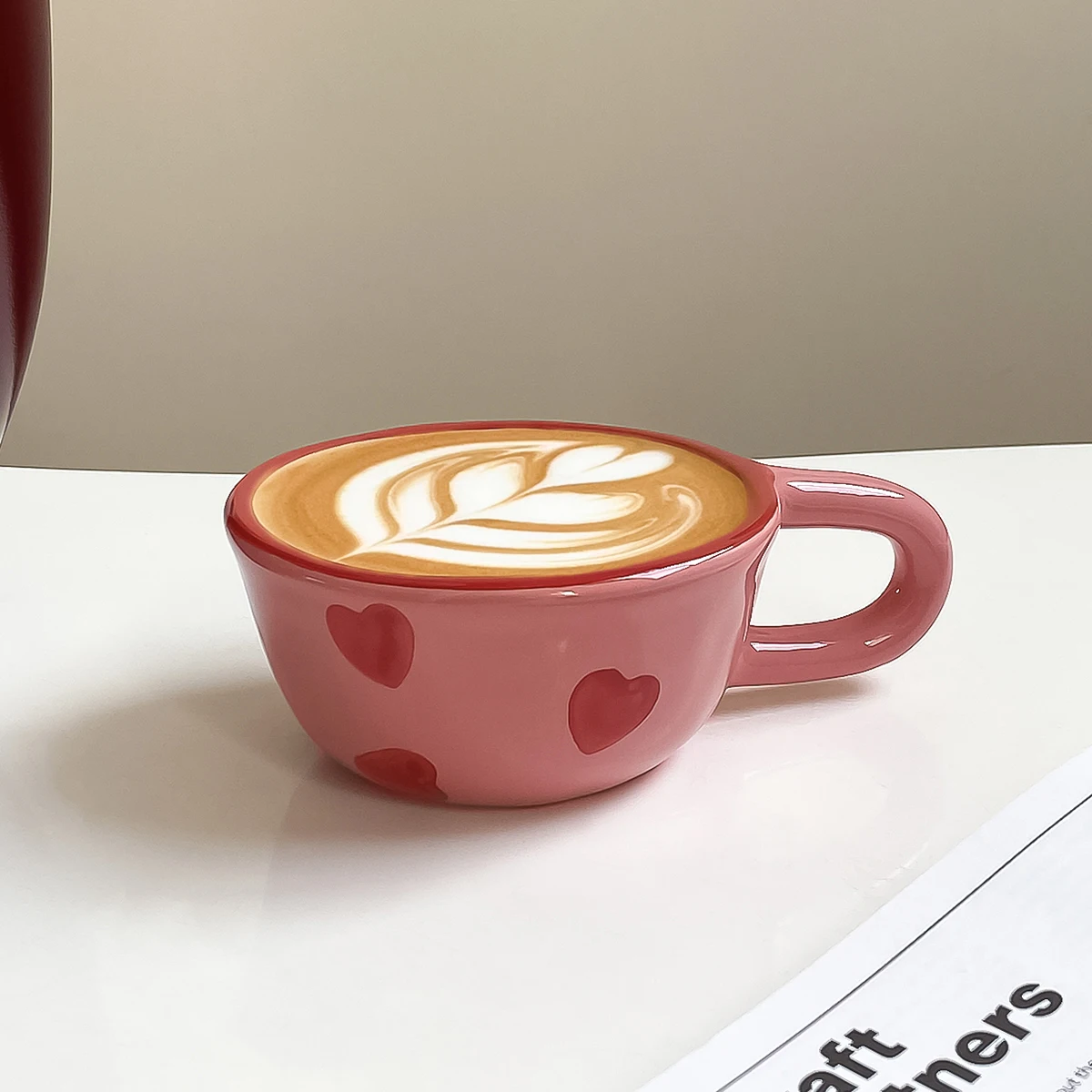 Par de tazas de cerámica de amor, taza de amor de cerámica pintada a mano  creativa, adecuada para decoración del hogar, agua potable para el hogar,  fecha de pareja, cena con velas,