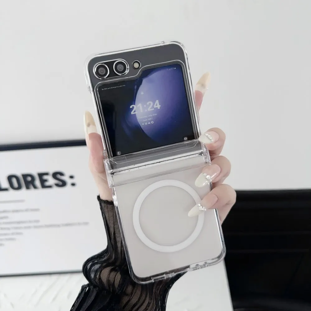 Transparent Shockproof Magnetic Case with Wireless Charging