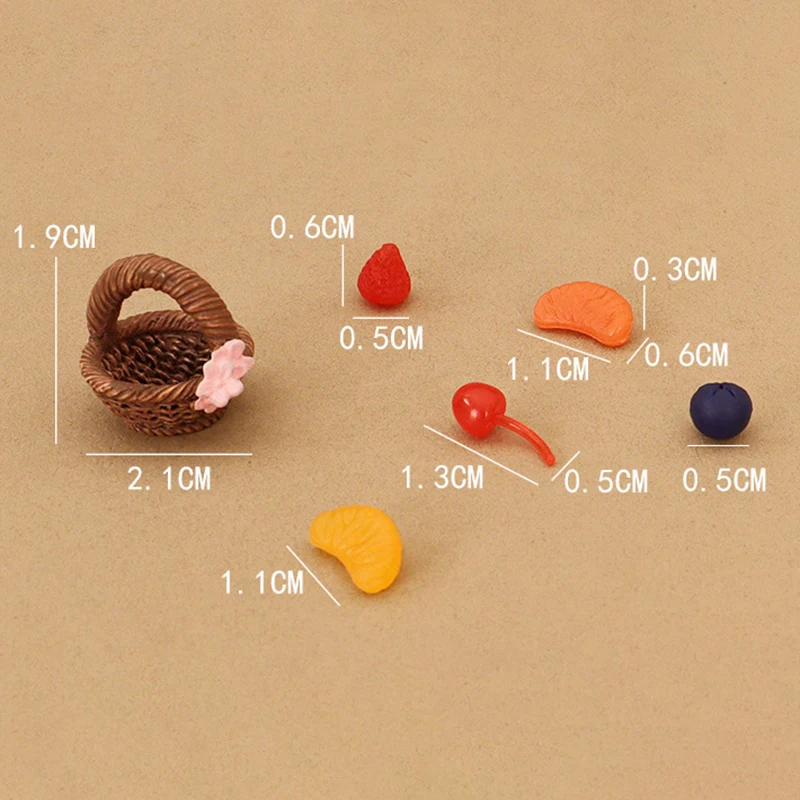 1:12 Dollhouse Miniature Fruit Basket Strawberry Blueberry Orange