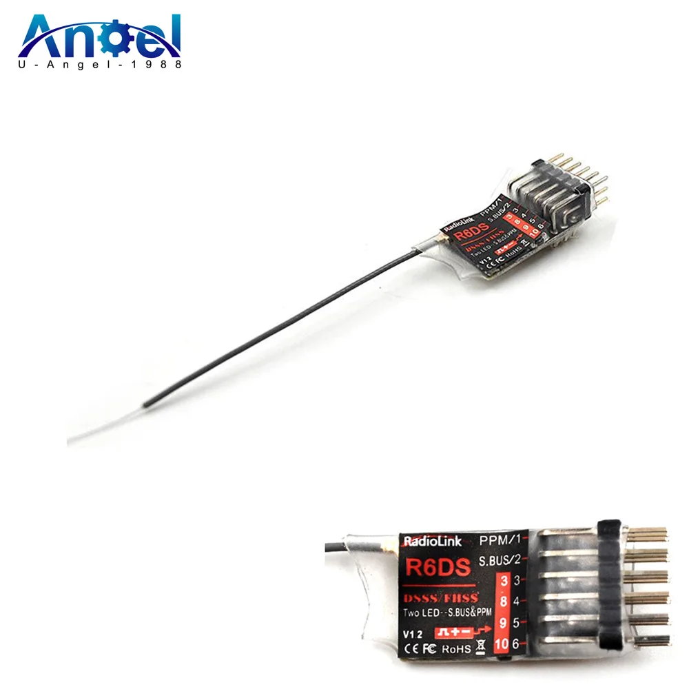 

1/2/5PCS Radiolink 2.4G 6CH RadioLink R6DS DSSS Receiver for AT9 AT9S AT10 II Transmitter RC 2.4G receiver for RC MODEL AIRPLANE