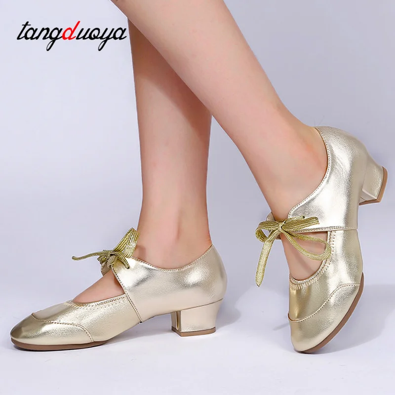 Zapatos de Baile de salón para Mujer, calzado de Baile Latino, Zapatos de de cerrada, tacones bajos, 4cm - AliExpress