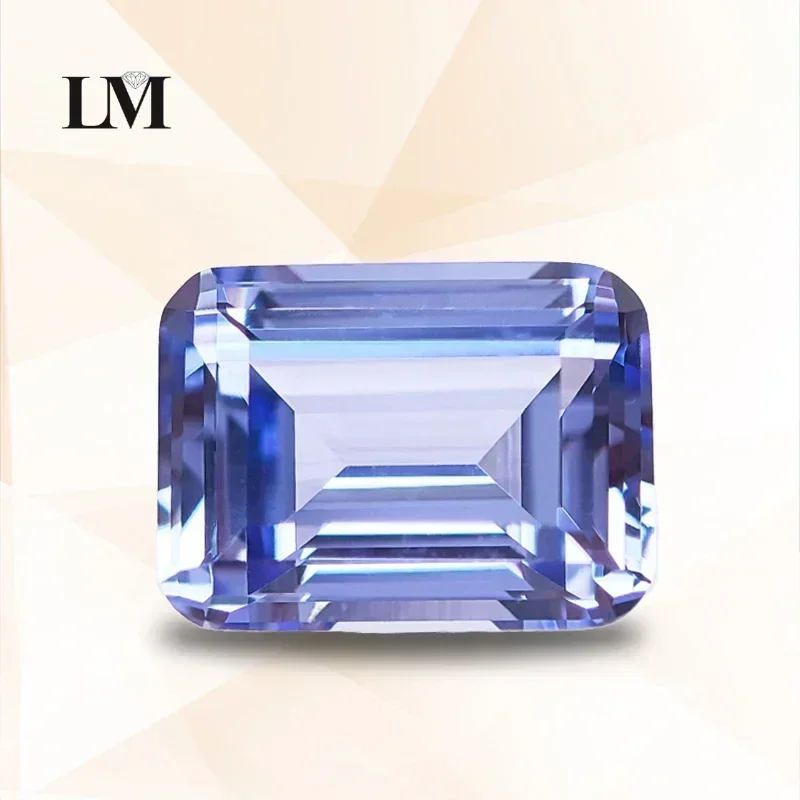 NEU Top Lab Grown Sapphire Emerald Cut Kornblumenfarbe VVS1 Edelstein Charms DIY Schmuckherstellungsmaterialien wählbar AGL-Zertifikat