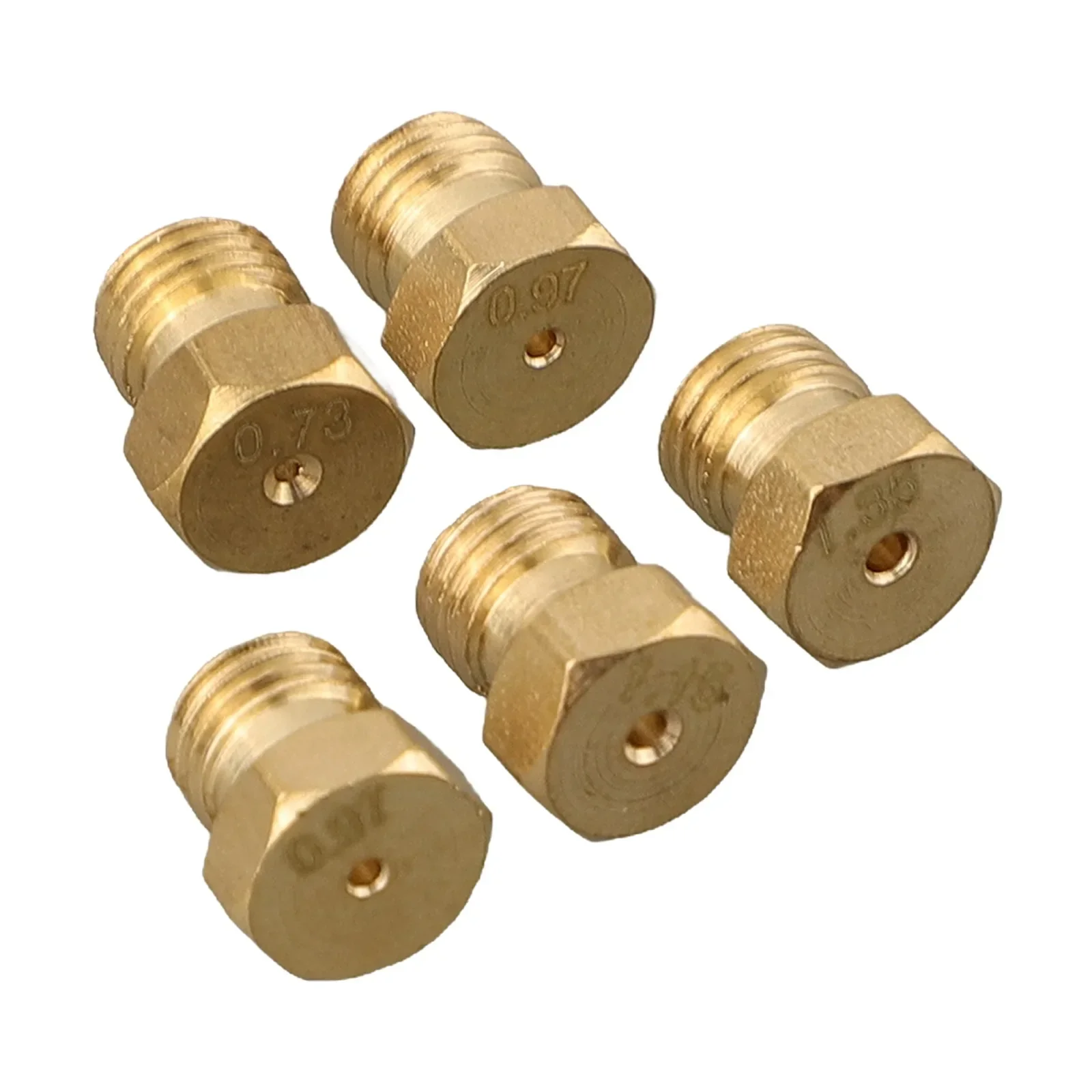 Gas Nozzles Burner Jets Nozzles Set 5PCS 9mm Height Standard M6 X 0.75 Thread For G20 G25 Gas