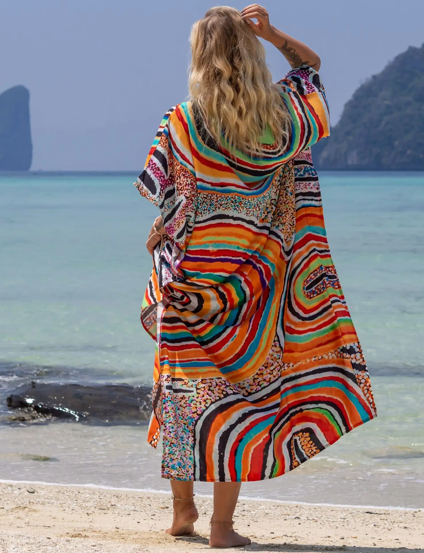 Women's Cotton Printed Beach Coverup Vacation Robe Bikini Sunscreen Shirt Summer swimsuit cover up,swimsuit coverup