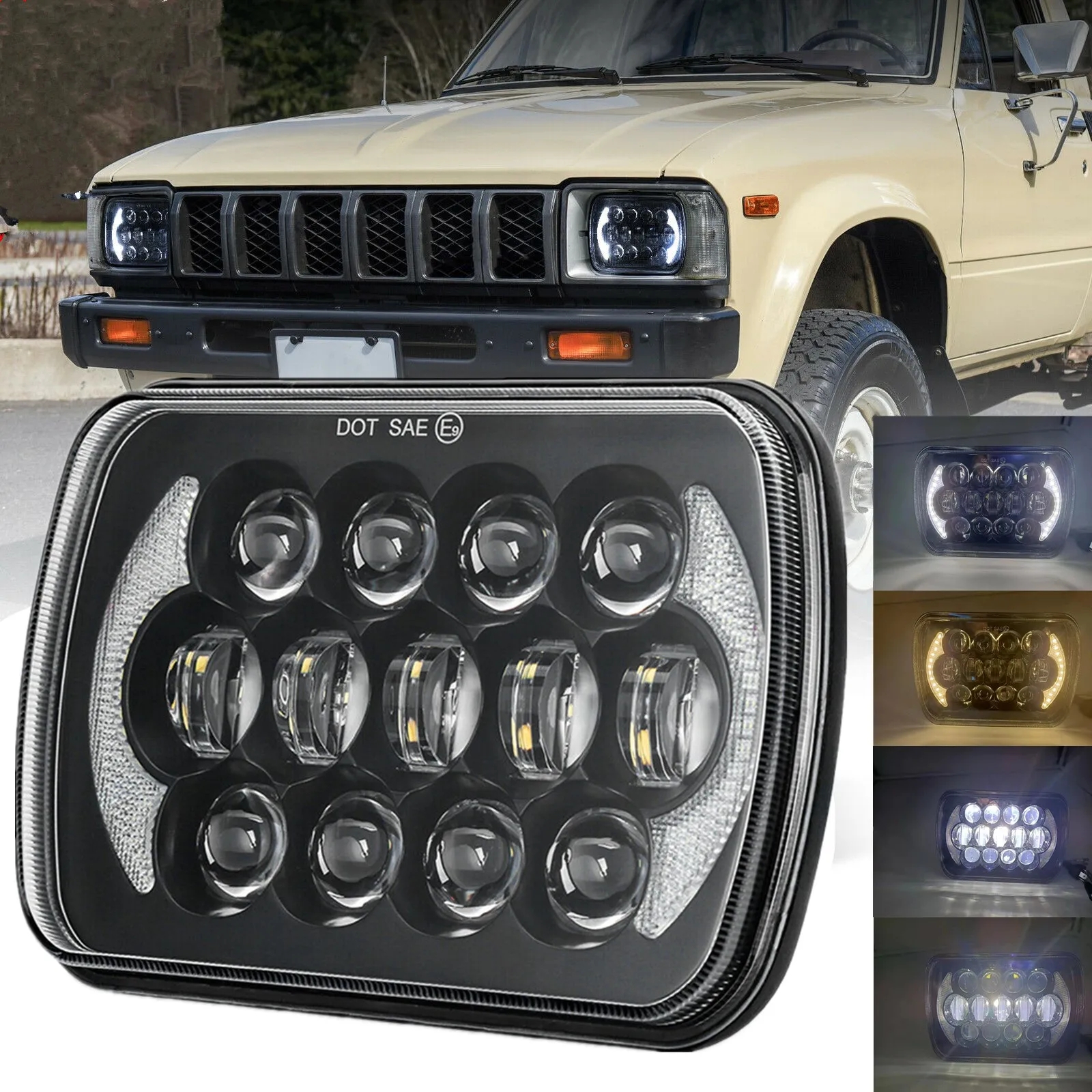 Di Alta Qualità 7X6 5X7 Impermeabile Led Proiettore Lampadina Faro Hi Anabbagliante Halo Per Jeep Cherokee Xj Accessori Luce Auto