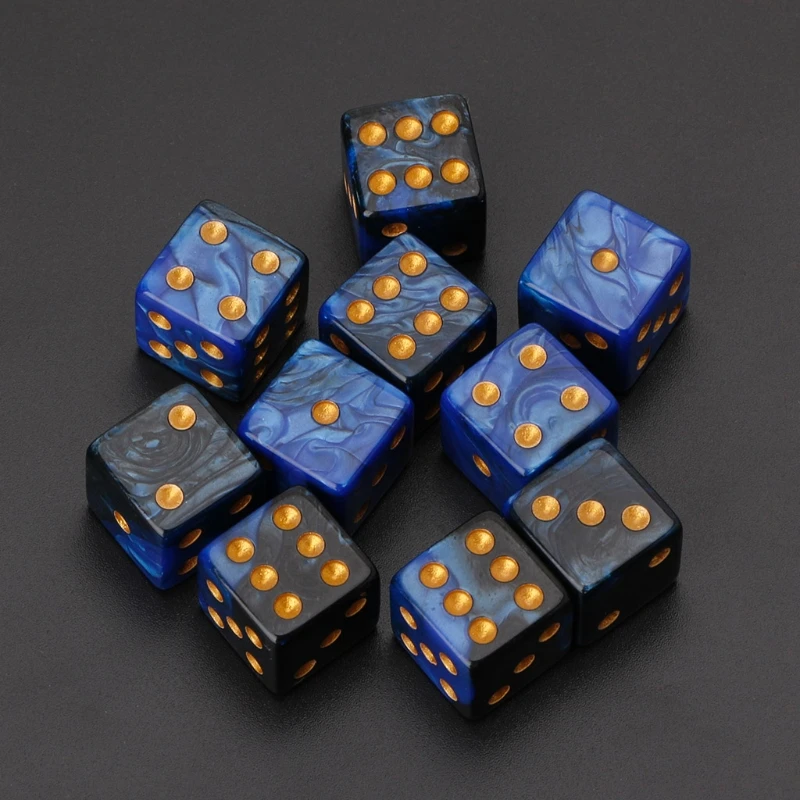 

10pcs 15mm Multicolor Acrylic Cube Beads Six Sides Portable Table Games Toy