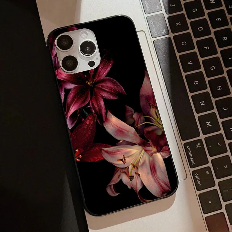 Elegant Red Lily Flower Soft Phone Case - Stylish Protective Cover