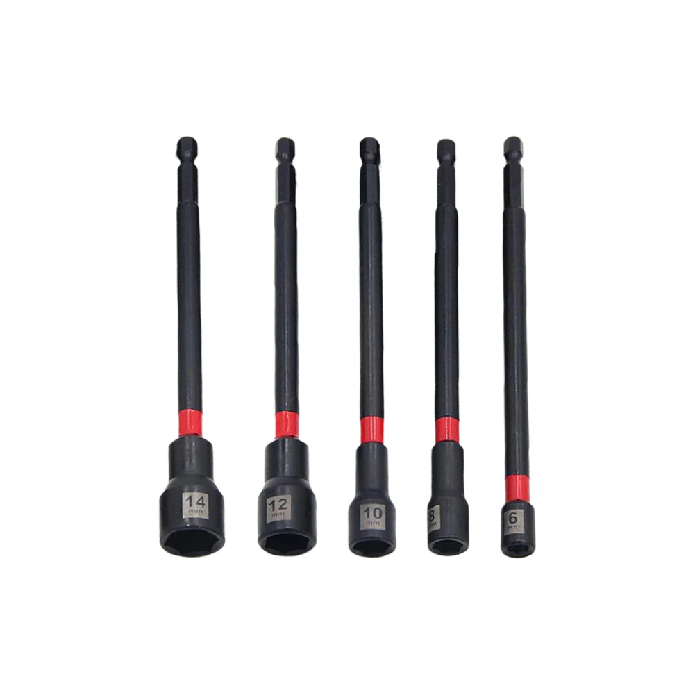 1/5PCS 6 Inch Magnetic Long Nut Driver For Impact Drill Hex Socket Adapter 8-14mm Extended Socket Wrench Power Tool – Detail 28