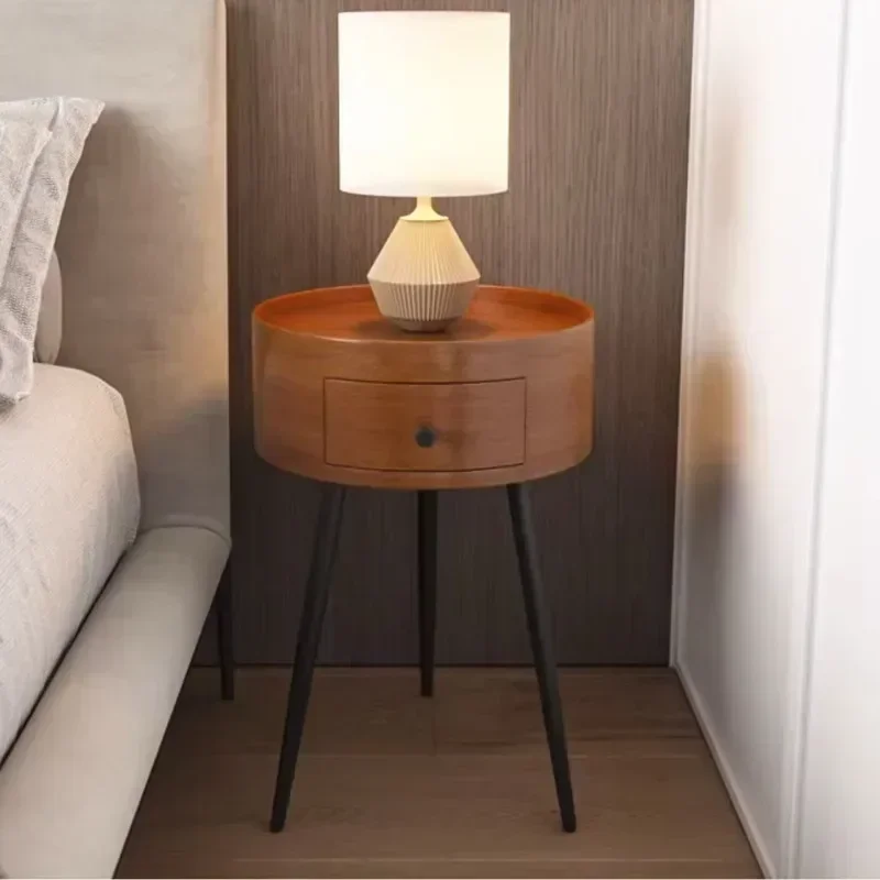 Round UltraNarrow Furniture for Living Room Modern Simple Nordic Light Luxury Small Hotel Homestay Bedside Table