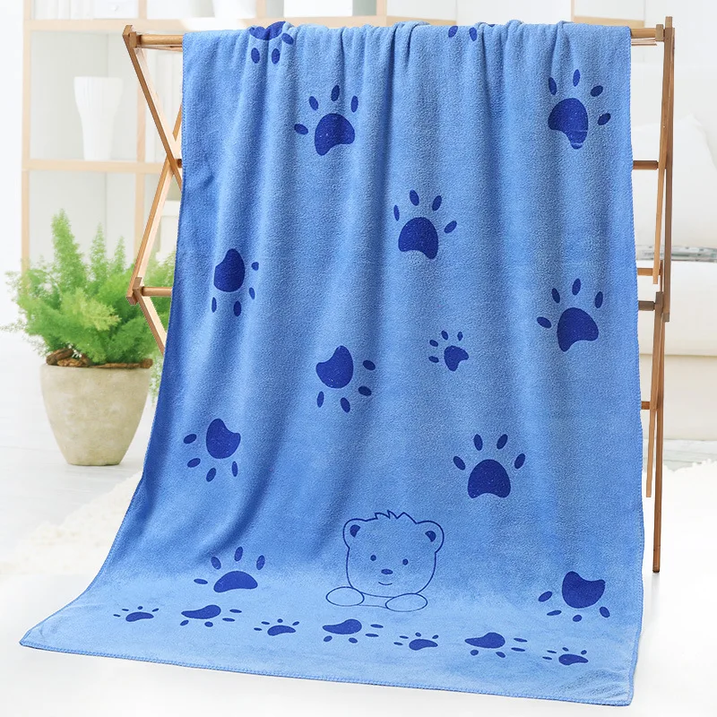 1pc Ultra Fine Fiber Pet Bath Towel (70x140cm), Absorbent Quick Drying Printed Cartoon Swimming Towel, Beach Towel, Sauna Towel