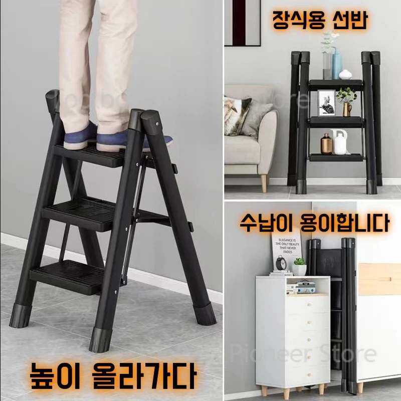Ladders Folding Stairs for Home 3 Step Carbon Steel Foldable Stair Ladders Anti-slip Ladder Chair Folding Ladder folding ladder chair