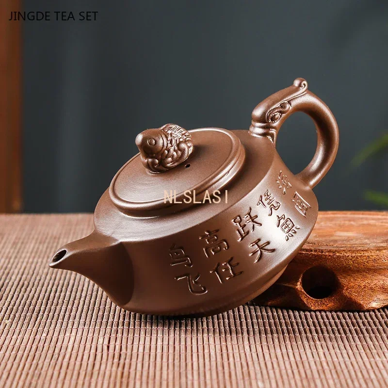 1PCS 140ml Yixing Purple Clay Teapot Small Capacity Zhu mud Handmade Ball Hole Teapot zisha Tea Set