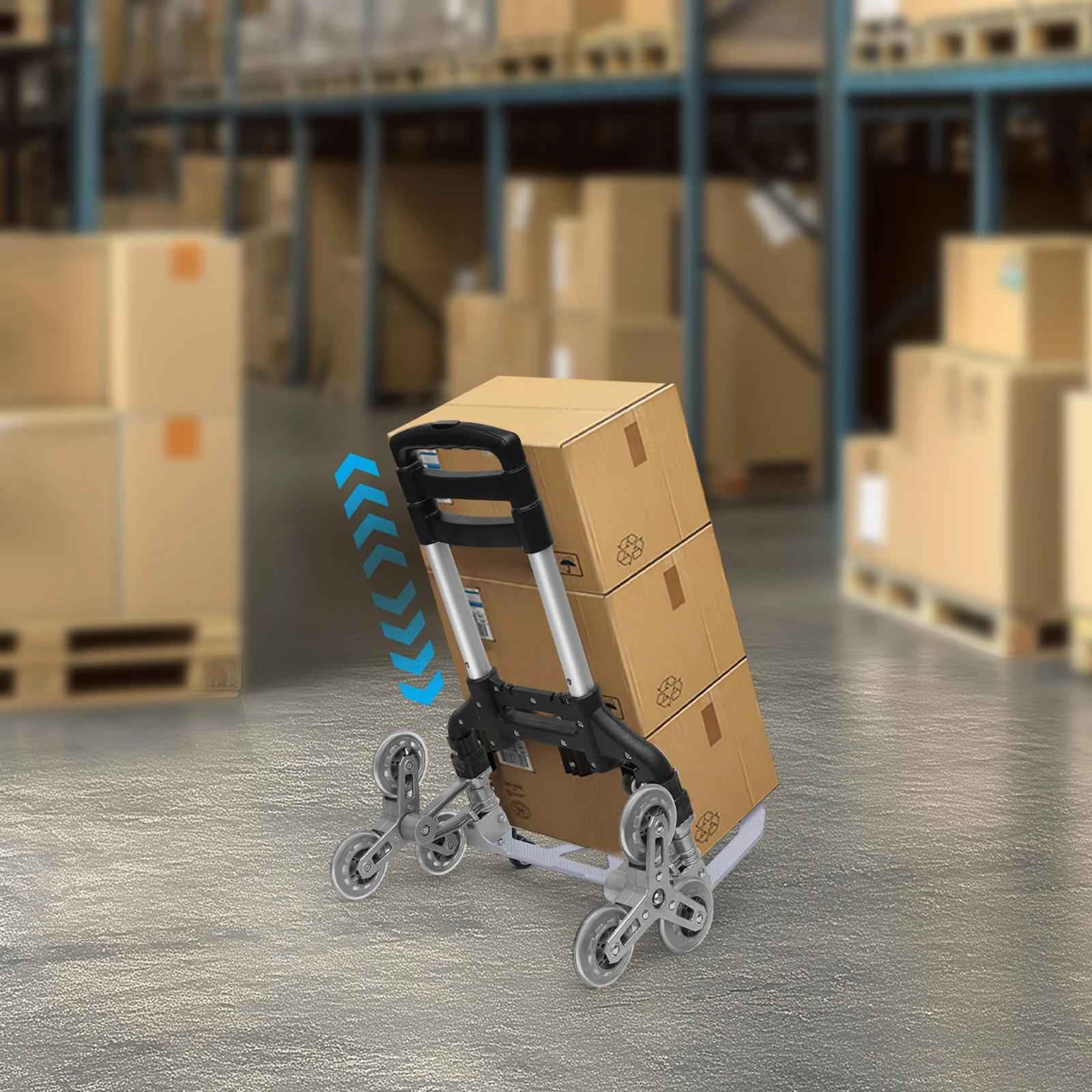 4 Small Wheels Black Folding Trolley Aluminum Alloy Wheel Frame With Cloth Bag Crystal Wheels To Carry Goods Deliveries