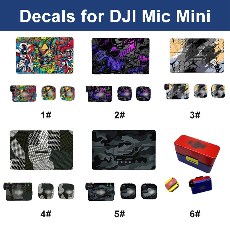 All-round Coverage Sticker Protective Film for DJI Mic Mini Microphone Anti-scratch Personalized Skin Decals Accessories