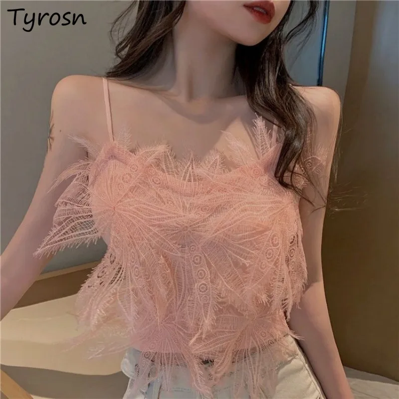 

Camisole Women Hotsweet Design Fashion Simple All-match Backless Summer Sleeveless Slim Ladies Cropped Tops Korean Style Holiday
