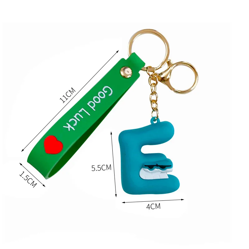 26pcs/set Cartoon Funny Alphabet Lore Keychain For Kids Figure Toys Cute Alphabet Number Ornament Bag Pendant Key Chain Keyring
