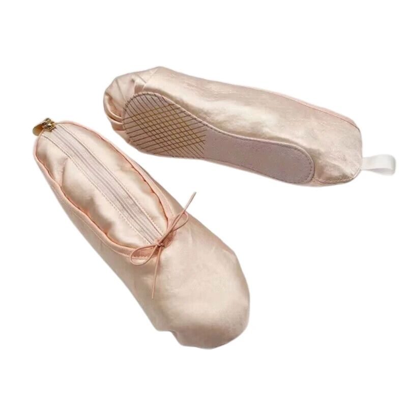 Pink Ballet Shoe Satins Student Pencil Bag Multifunctional Cosmetic