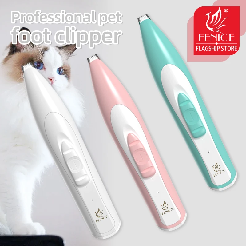 Fenice Electric Dog Clippers Professional Pet Foot Hair Trimmer Dog Grooming Hairdresser Dog Shear Butt Ear Hair Cutter