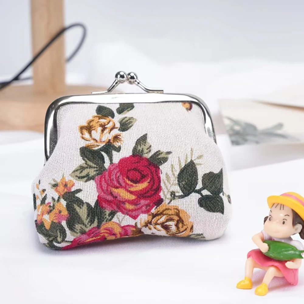 1PCS Fashion Rose Coin Purses Holder Women Mini Change Wallets Girl Money Bag Coin Bag Children Zipper Small Pouch Key Pockets