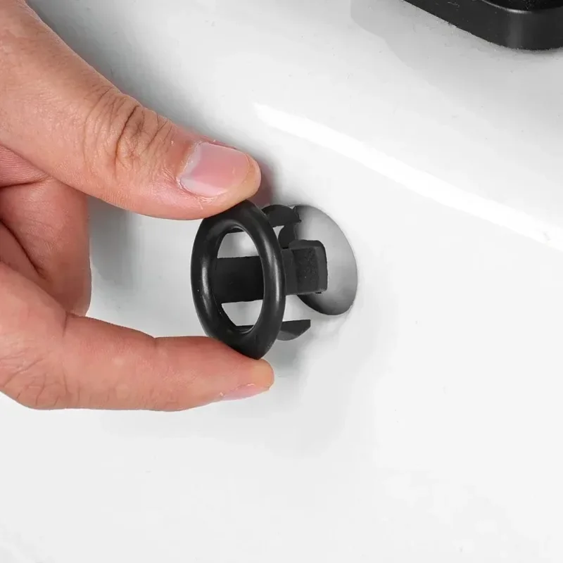 Round Sink Hole Overflow Cover Household Wash Basin Hollow Overflow Ring Bath Drain Cap Plug Covers Kitchen Bathroom Accessories sink overflow cover bathroom sink overflow cover